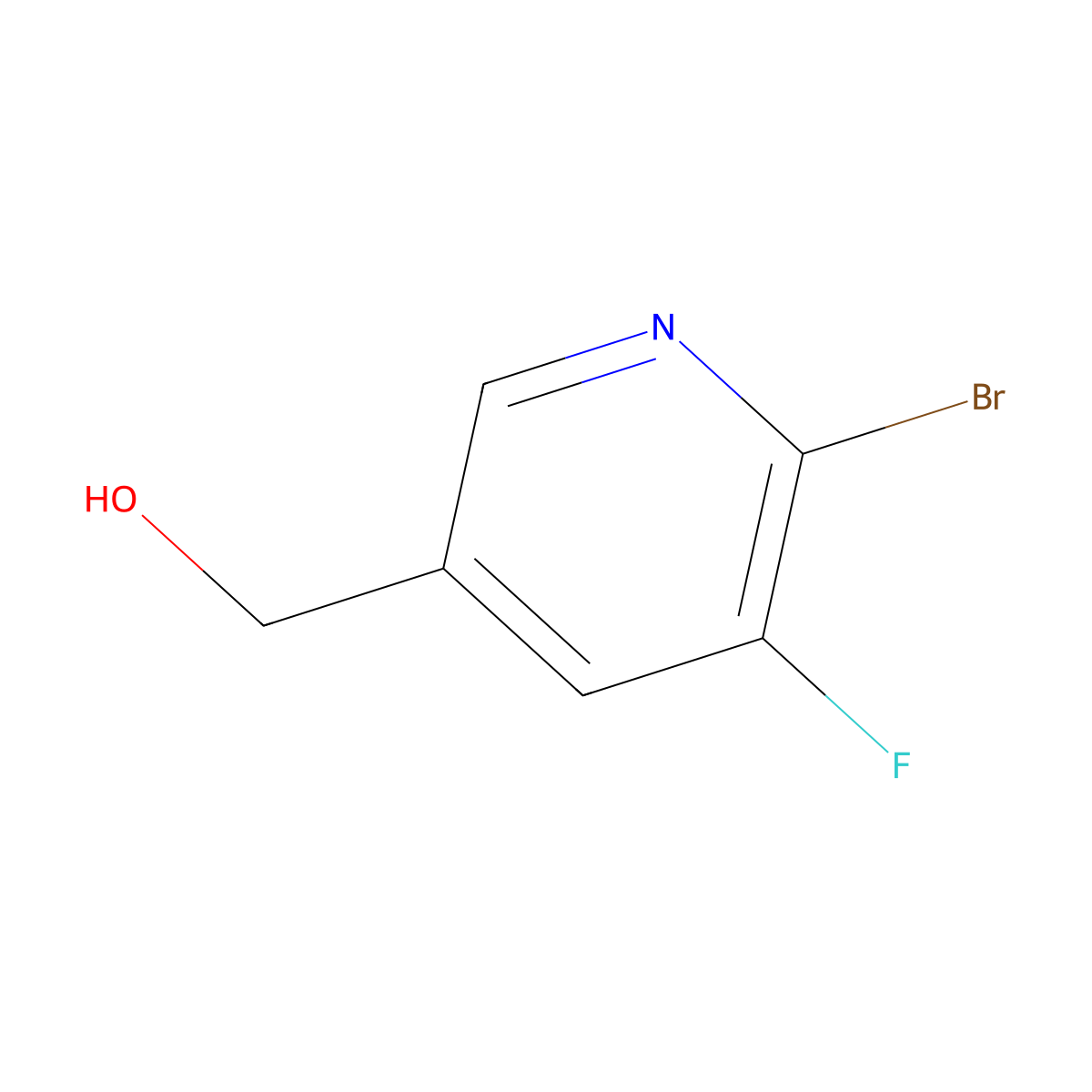 (6-Bromo-5-fluoropyridin-3-yl)methanol molecular structure, CAS 1227502-23-9