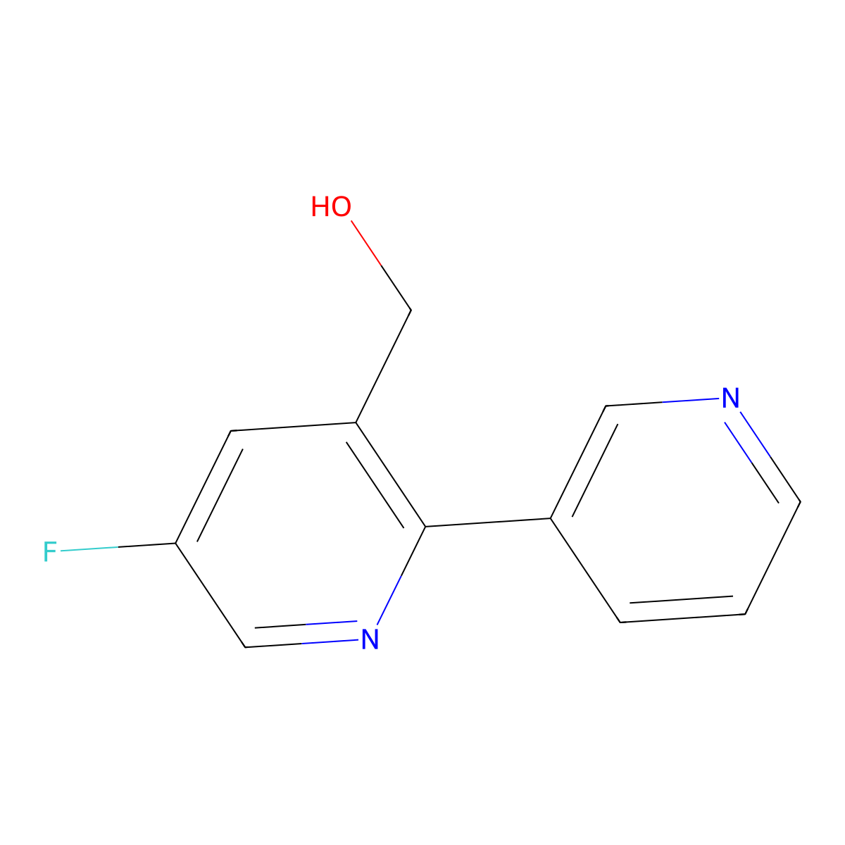 (5-Fluoro[2,3'-bipyridin]-3-yl)methanol molecular structure, CAS 1227502-24-0