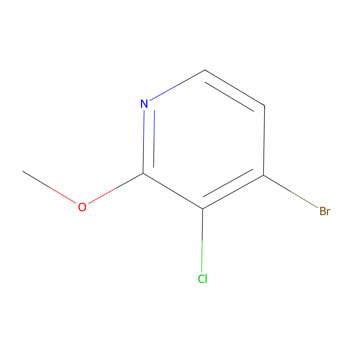4-Bromo-3-chloro-2-methoxypyridine molecular structure, CAS 1227502-27-3