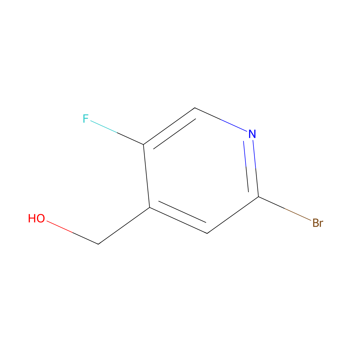 (2-Bromo-5-fluoropyridin-4-yl)methanol molecular structure, CAS 1227502-29-5