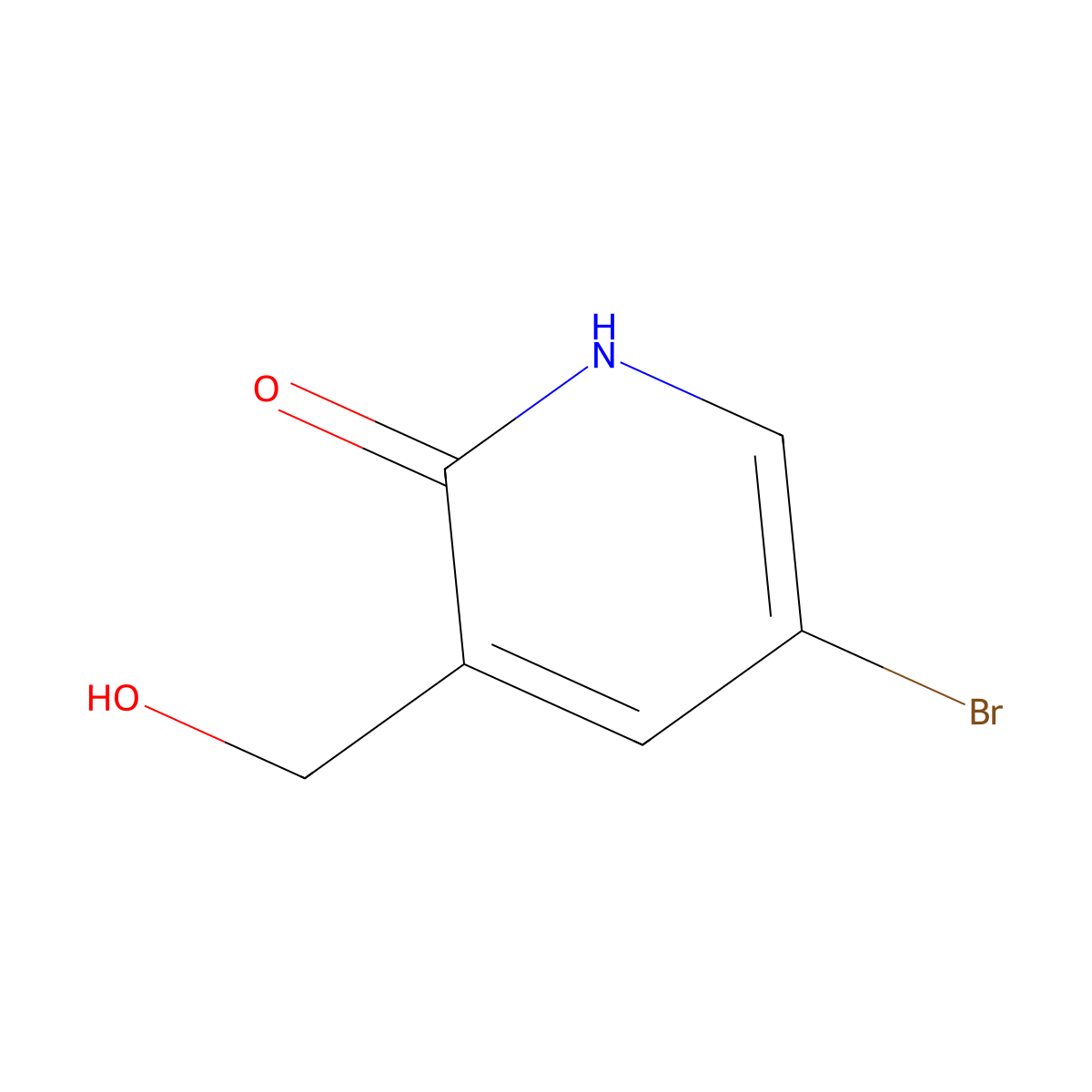 5-Bromo-3-(hydroxymethyl)pyridin-2(1H)-one molecular structure, CAS 1227502-35-3