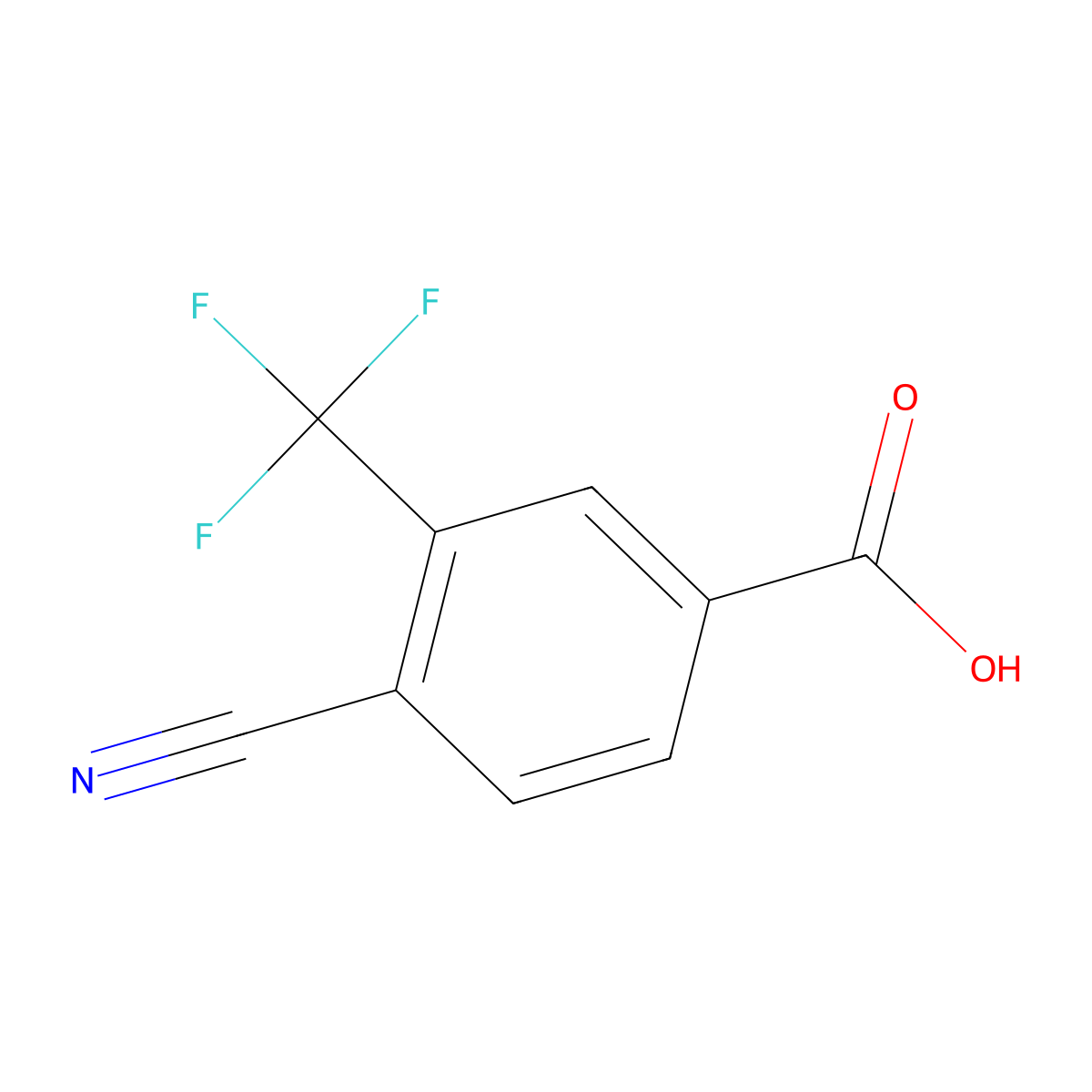 4-Cyano-3-(trifluoromethyl)benzoic acid molecular structure, CAS 1227502-36-4