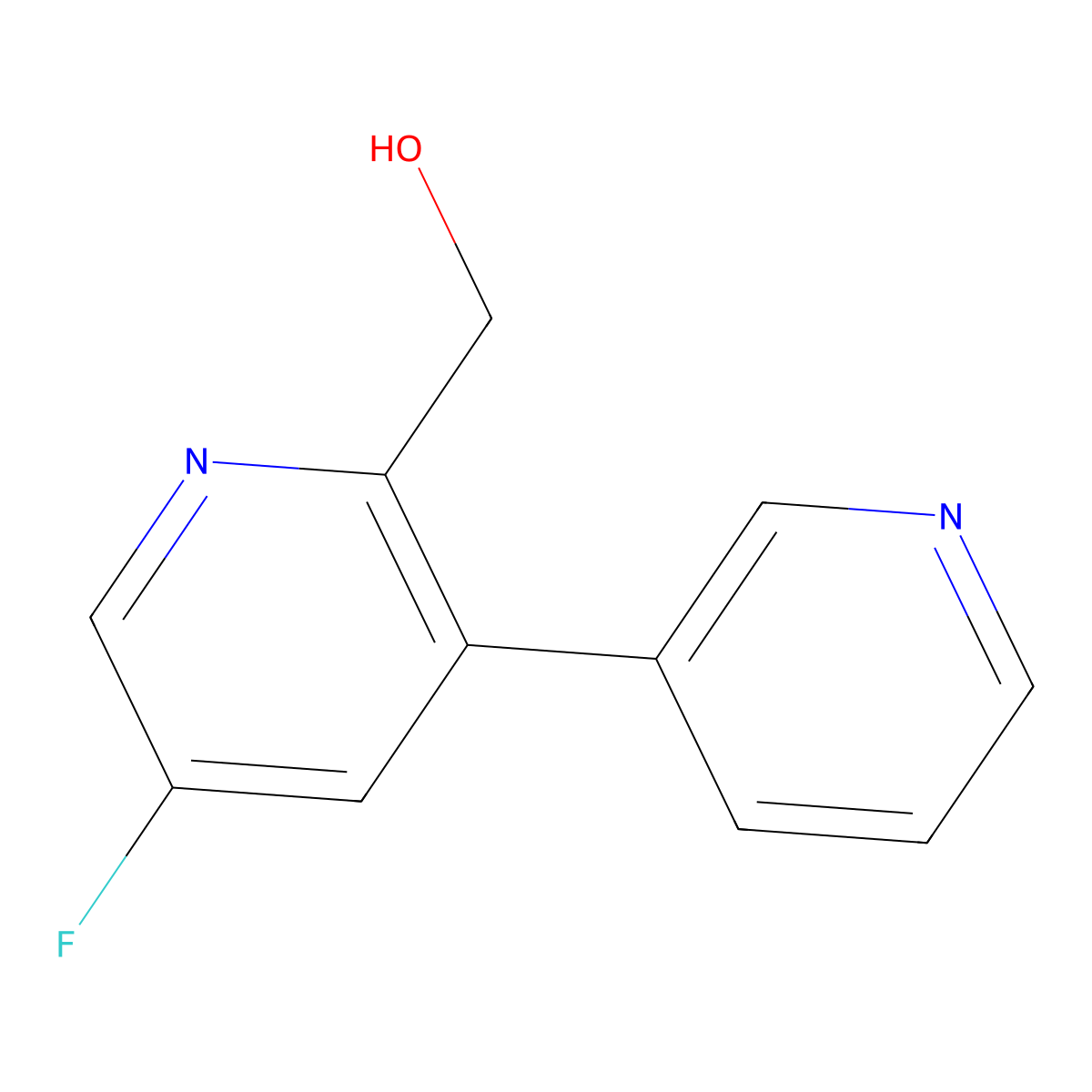 (5-Fluoro[3,3'-bipyridin]-2-yl)methanol molecular structure, CAS 1227502-37-5