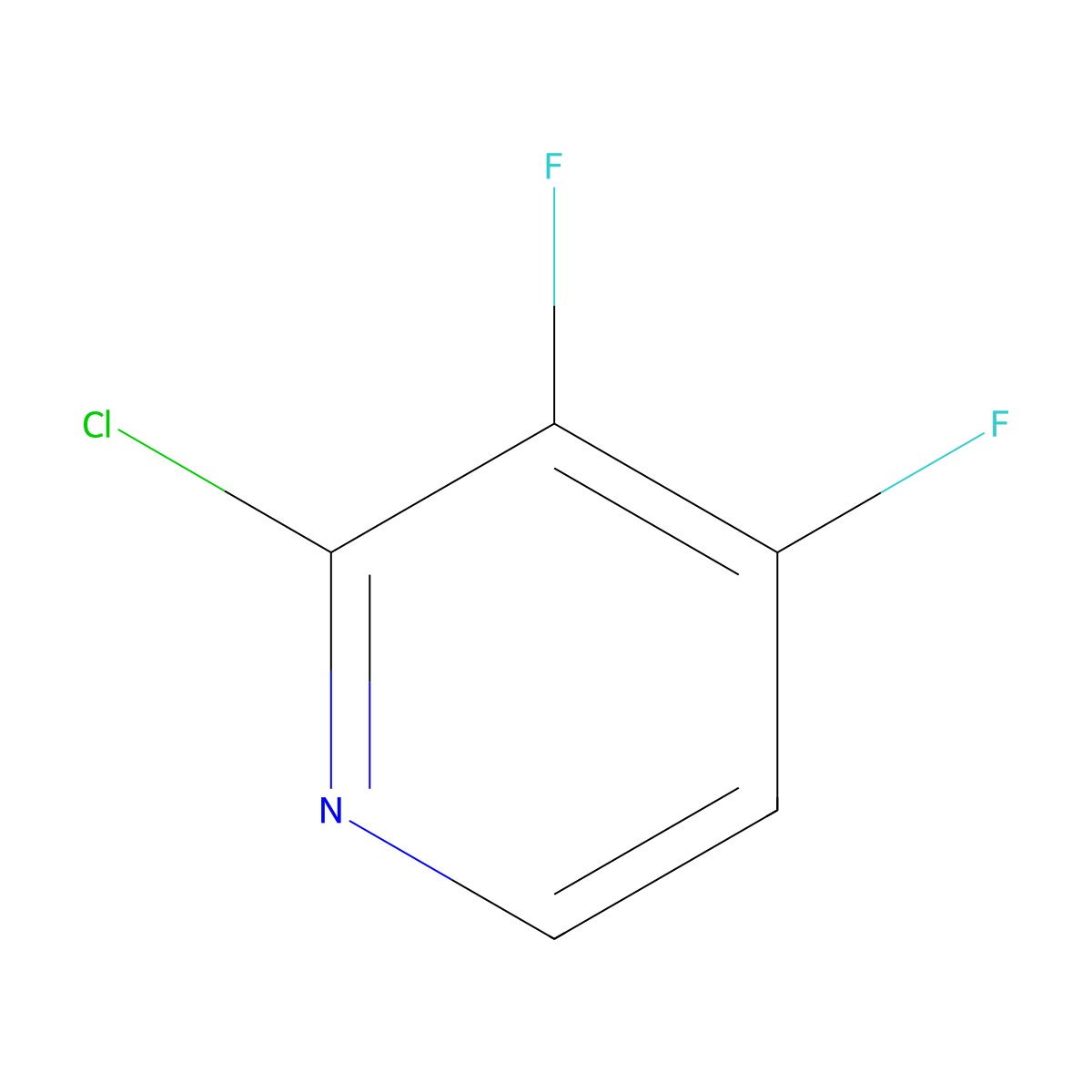 2-Chloro-3,4-difluoropyridine molecular structure, CAS 1227502-41-1