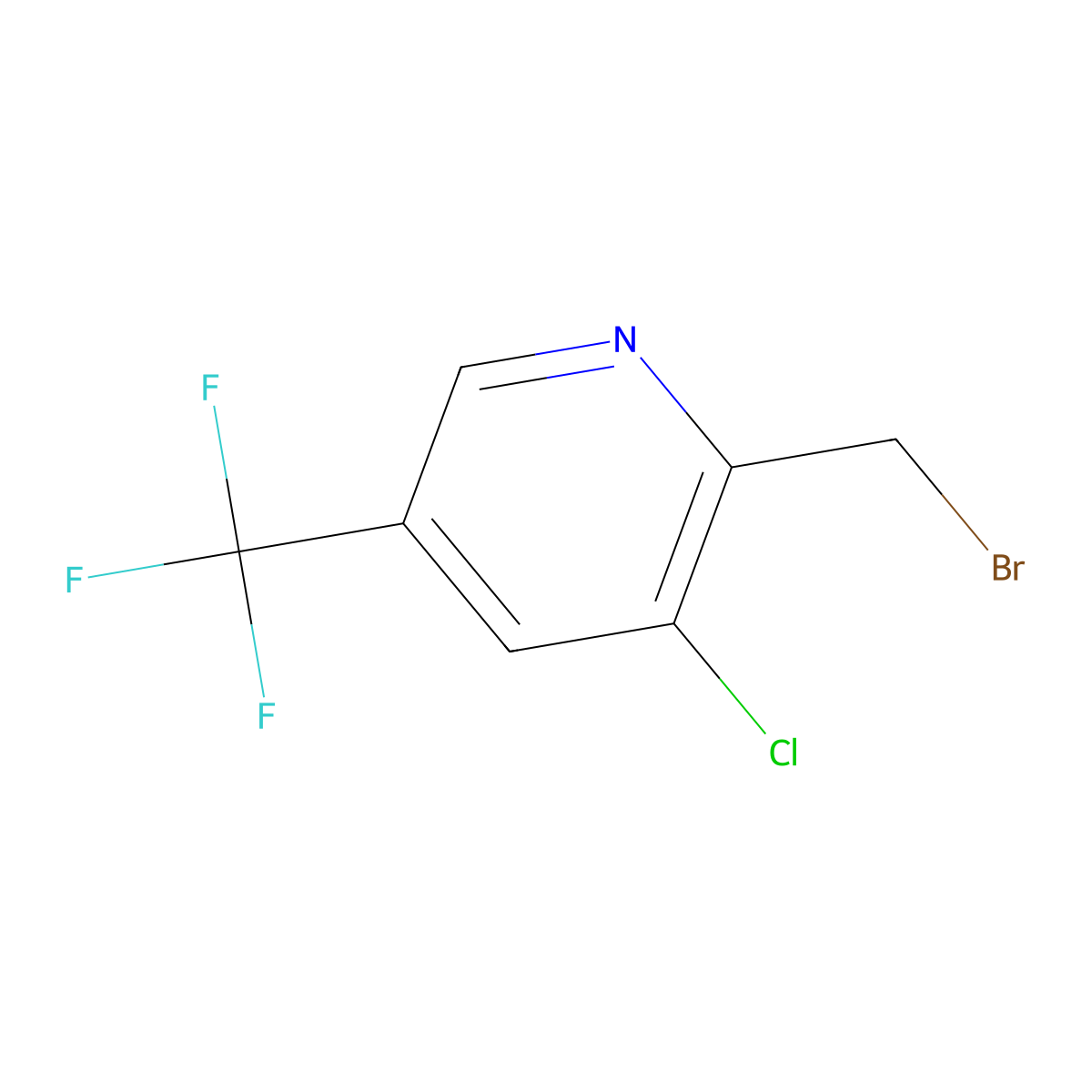 2-(Bromomethyl)-3-chloro-5-(trifluoromethyl)pyridine molecular structure, CAS 1227502-50-2