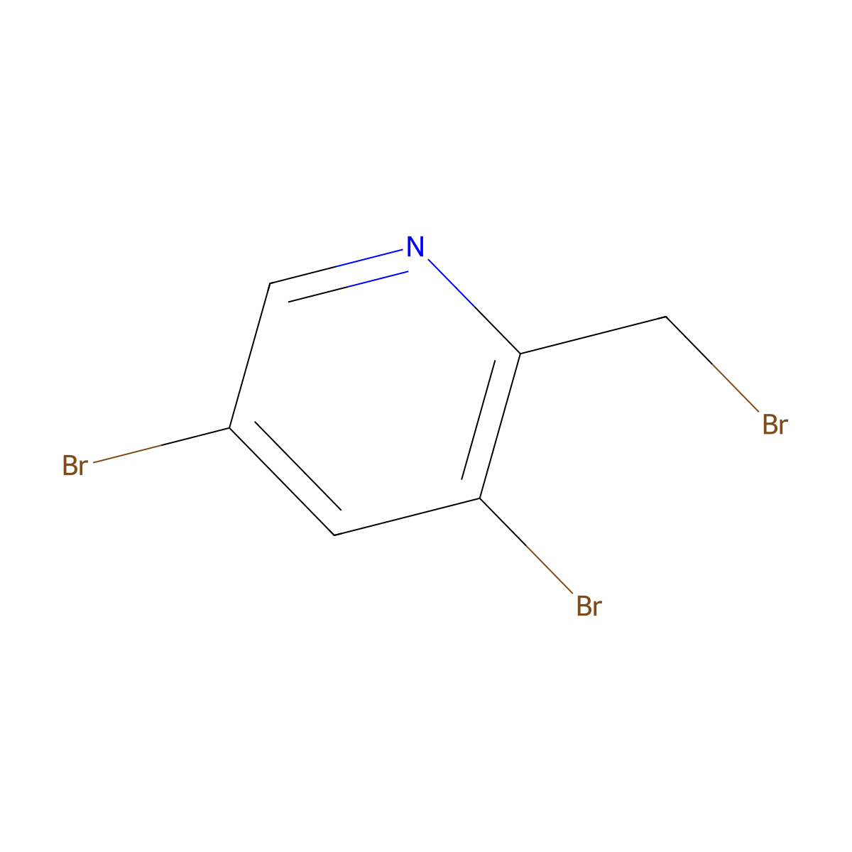 3,5-Dibromo-2-(bromomethyl)pyridine molecular structure, CAS 1227502-56-8