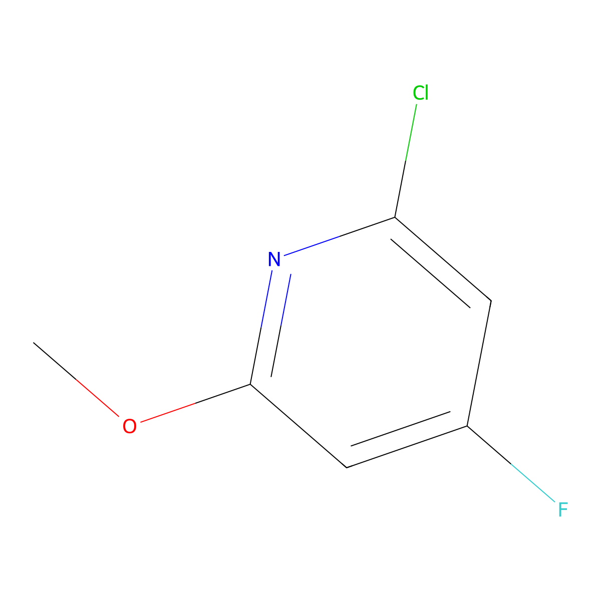 2-Chloro-4-fluoro-6-methoxypyridine molecular structure, CAS 1227502-57-9