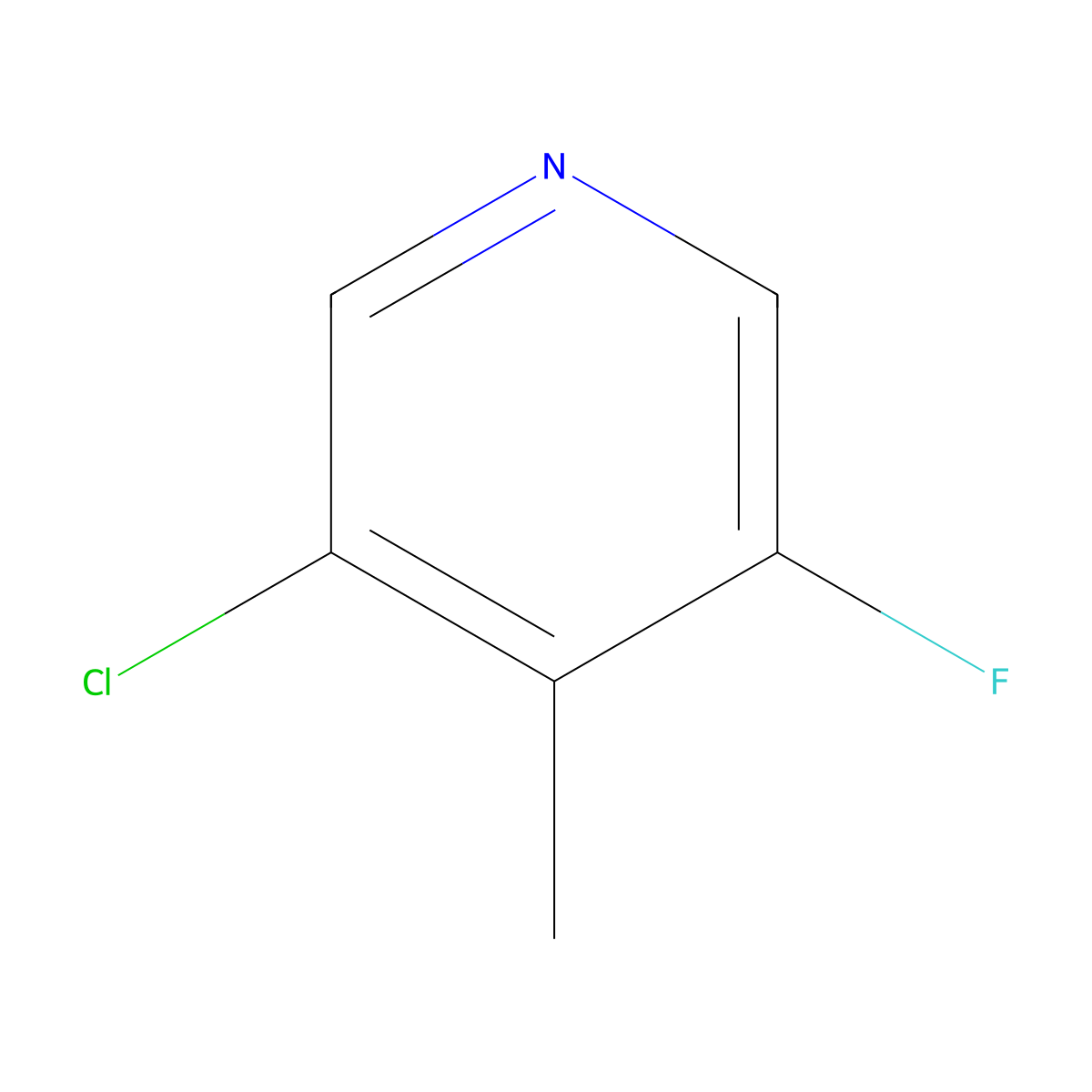 3-Chloro-5-fluoro-4-methylpyridine molecular structure, CAS 1227502-68-2