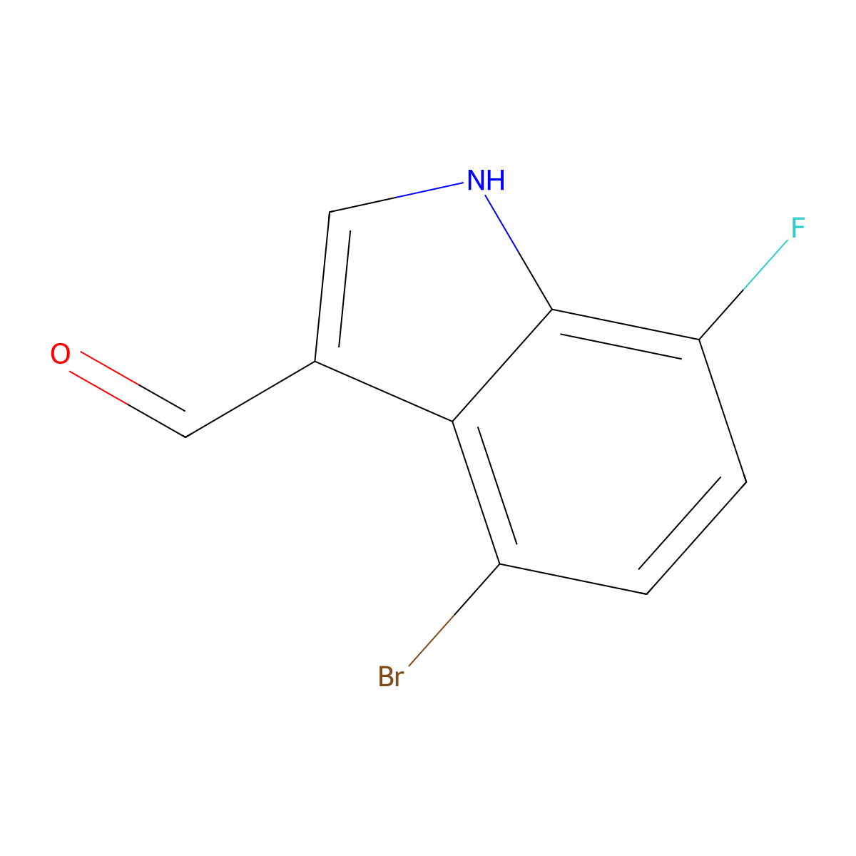 4-Bromo-7-fluoro-1H-indole-3-carbaldehyde molecular structure, CAS 1227502-83-1