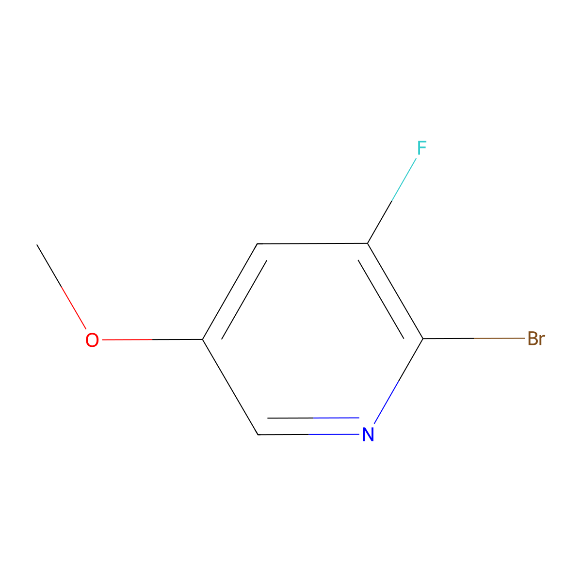 2-Bromo-3-fluoro-5-methoxypyridine molecular structure, CAS 1227502-87-5