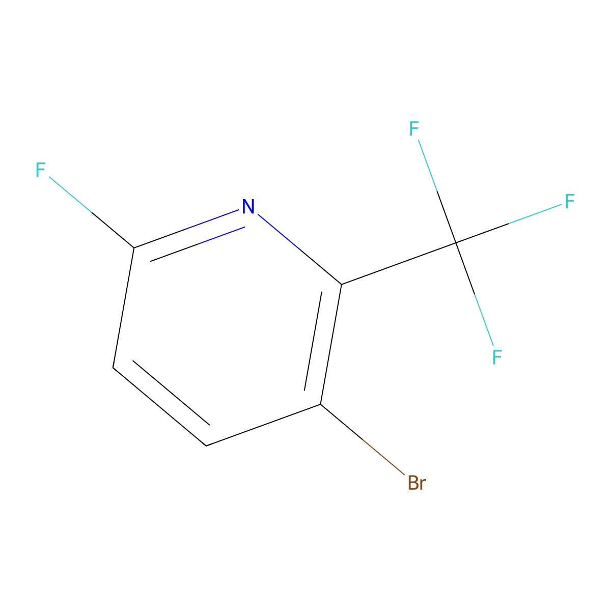 3-Bromo-6-fluoro-2-(trifluoromethyl)pyridine molecular structure, CAS 1227502-92-2