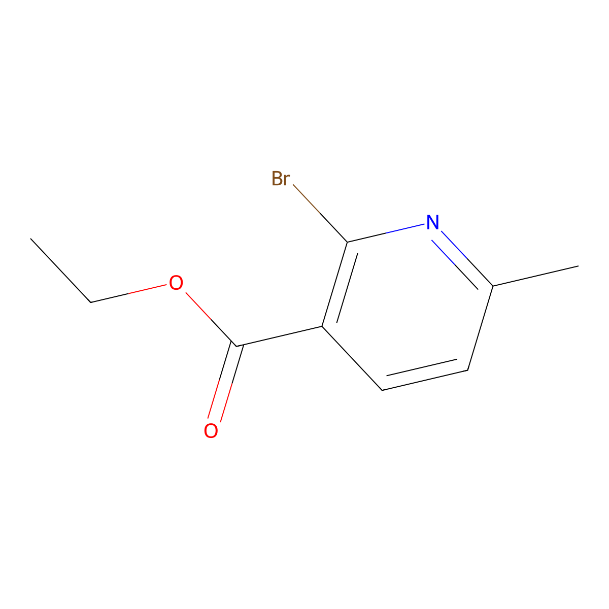 Ethyl 2-bromo-6-methylnicotinate molecular structure, CAS 1227502-98-8