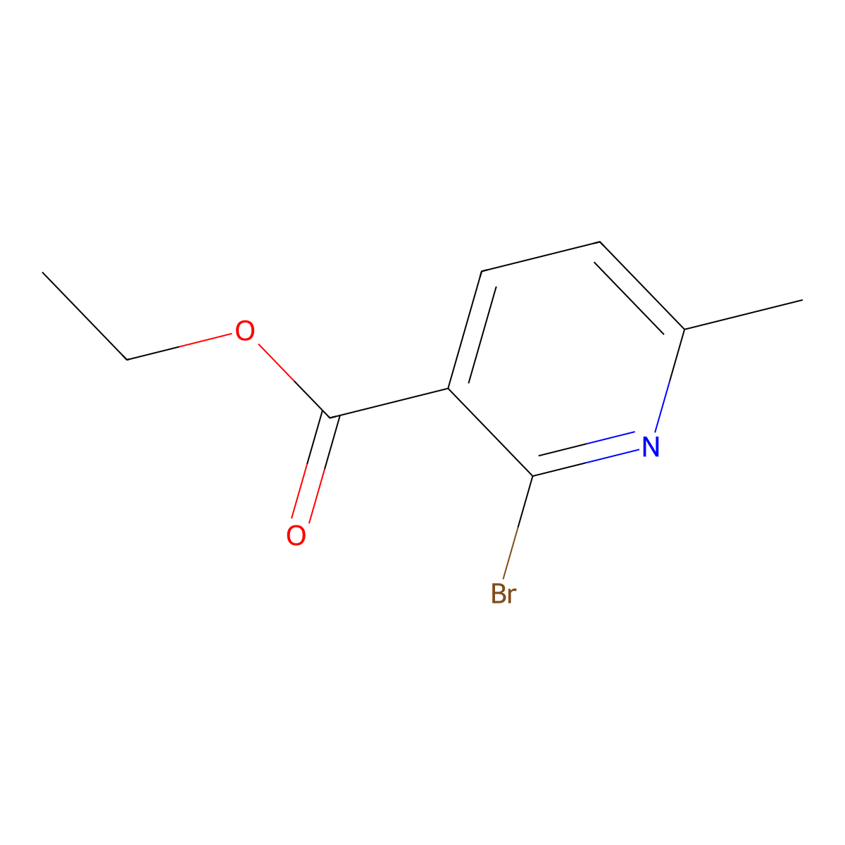 Ethyl 2-bromo-6-methylnicotinate molecular structure, CAS 1227502-98-8