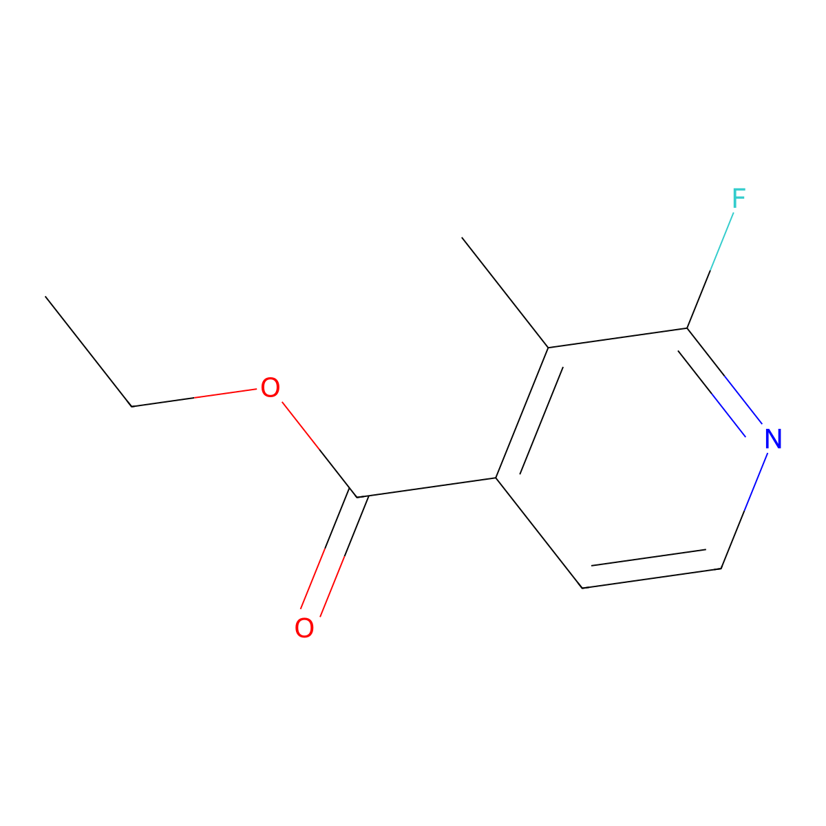 Ethyl 2-fluoro-3-methylpyridine-4-carboxylate molecular structure, CAS 1227508-39-5