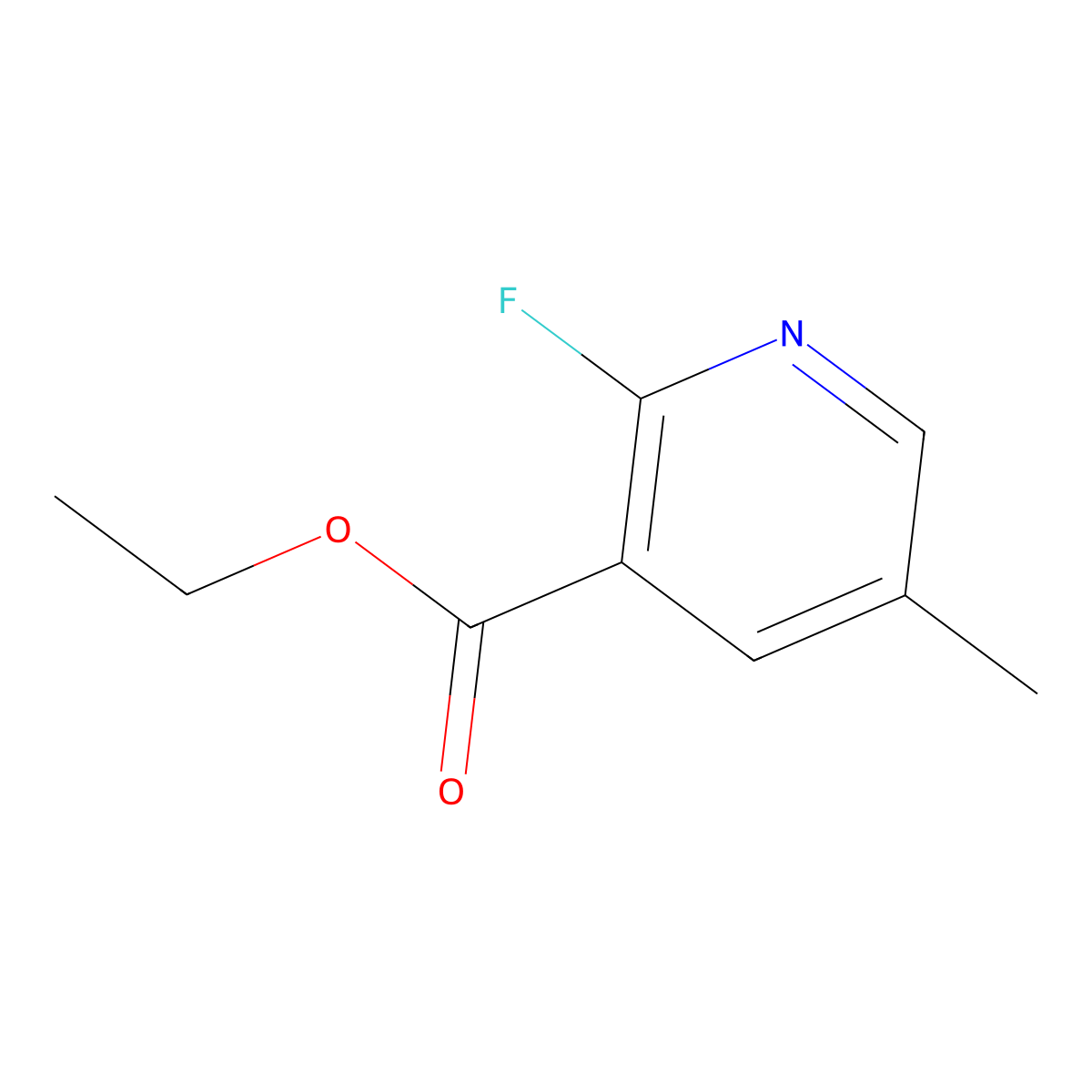Ethyl 2-fluoro-5-methylnicotinate molecular structure, CAS 1227508-41-9