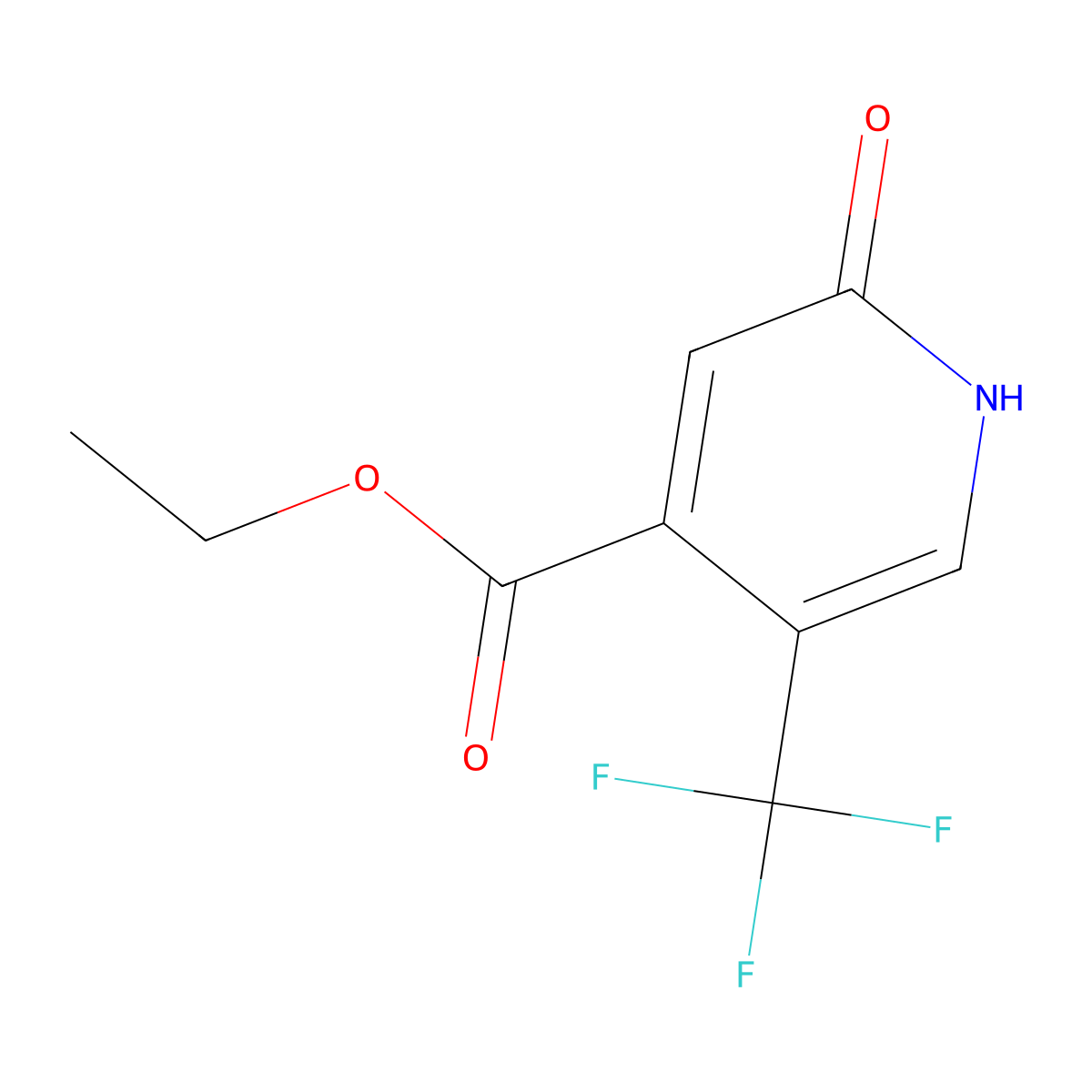 Ethyl 2-hydroxy-5-(trifluoromethyl)isonicotinate molecular structure, CAS 1227508-49-7