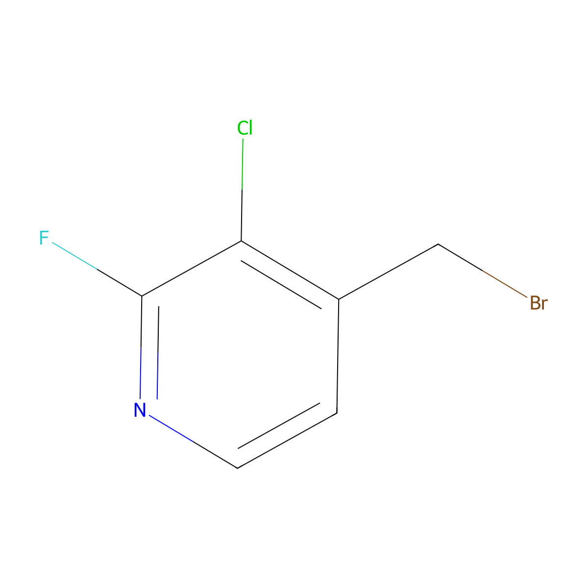 4-(Bromomethyl)-3-chloro-2-fluoropyridine molecular structure, CAS 1227509-08-1