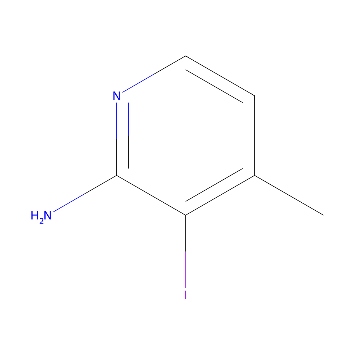 3-Iodo-4-methylpyridin-2-amine molecular structure, CAS 1227509-37-6