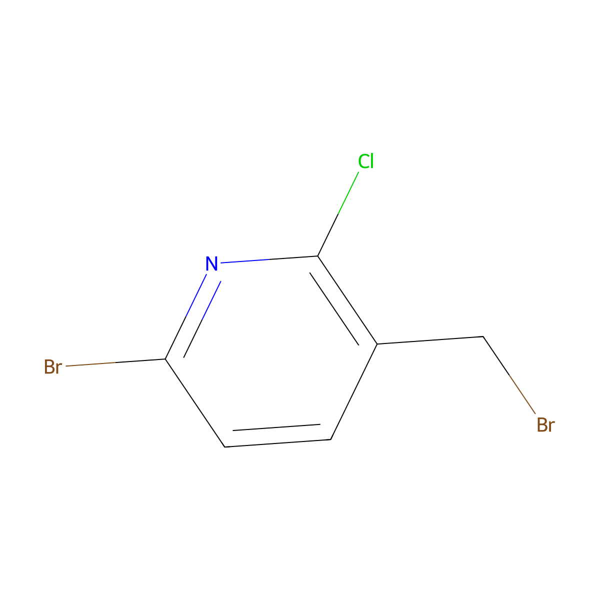 6-Bromo-3-(bromomethyl)-2-chloropyridine molecular structure, CAS 1227509-75-2