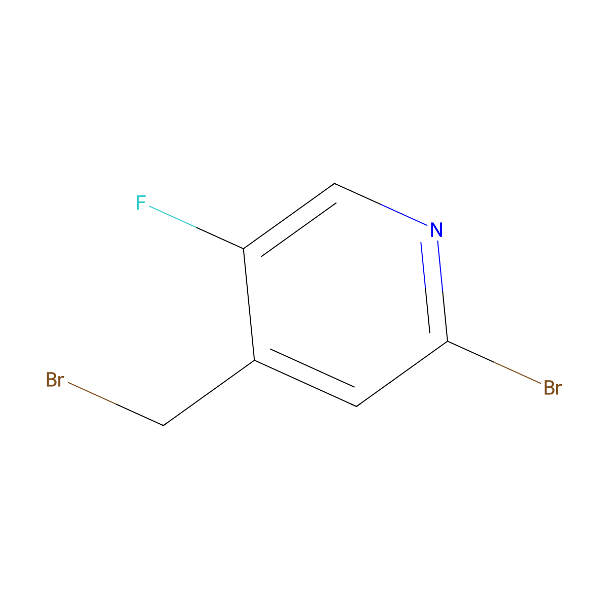 2-Bromo-4-(bromomethyl)-5-fluoropyridine molecular structure, CAS 1227509-89-8