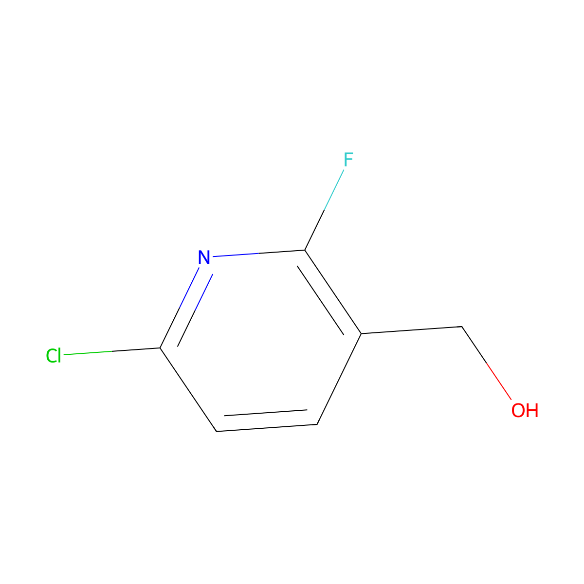 (6-Chloro-2-fluoropyridin-3-yl)methanol molecular structure, CAS 1227509-94-5
