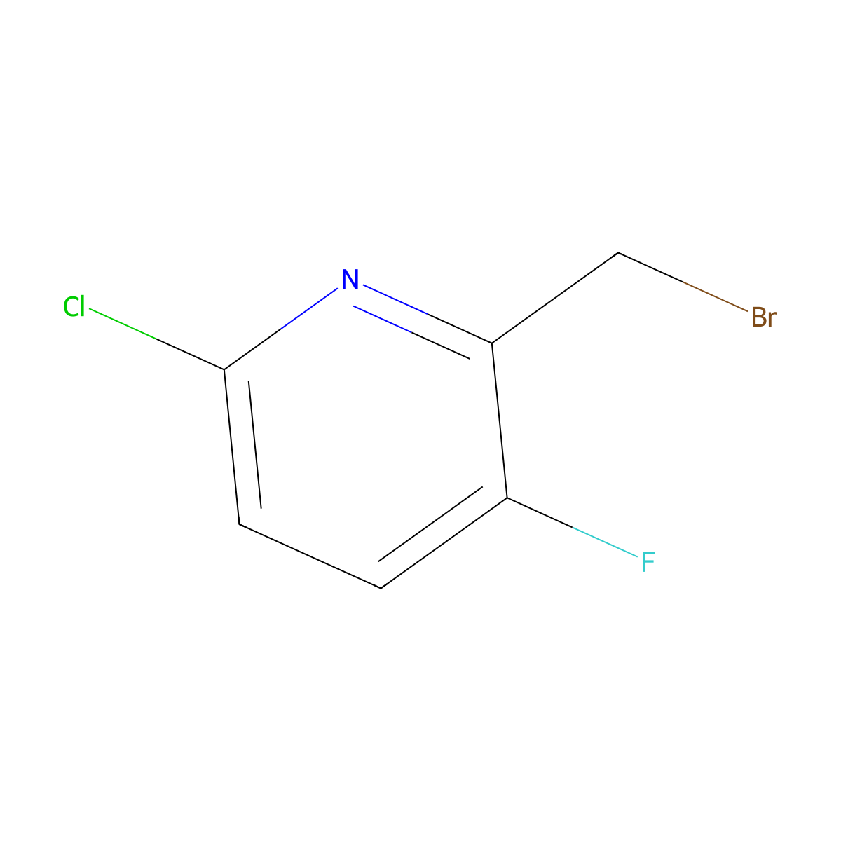 2-(Bromomethyl)-6-chloro-3-fluoropyridine molecular structure, CAS 1227509-98-9