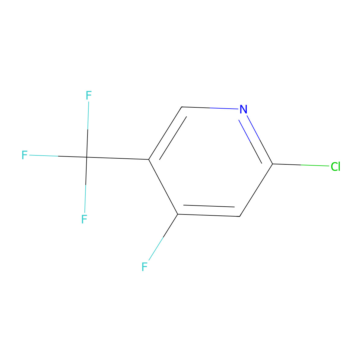 2-Chloro-4-fluoro-5-(trifluoromethyl)pyridine molecular structure, CAS 1227511-50-3