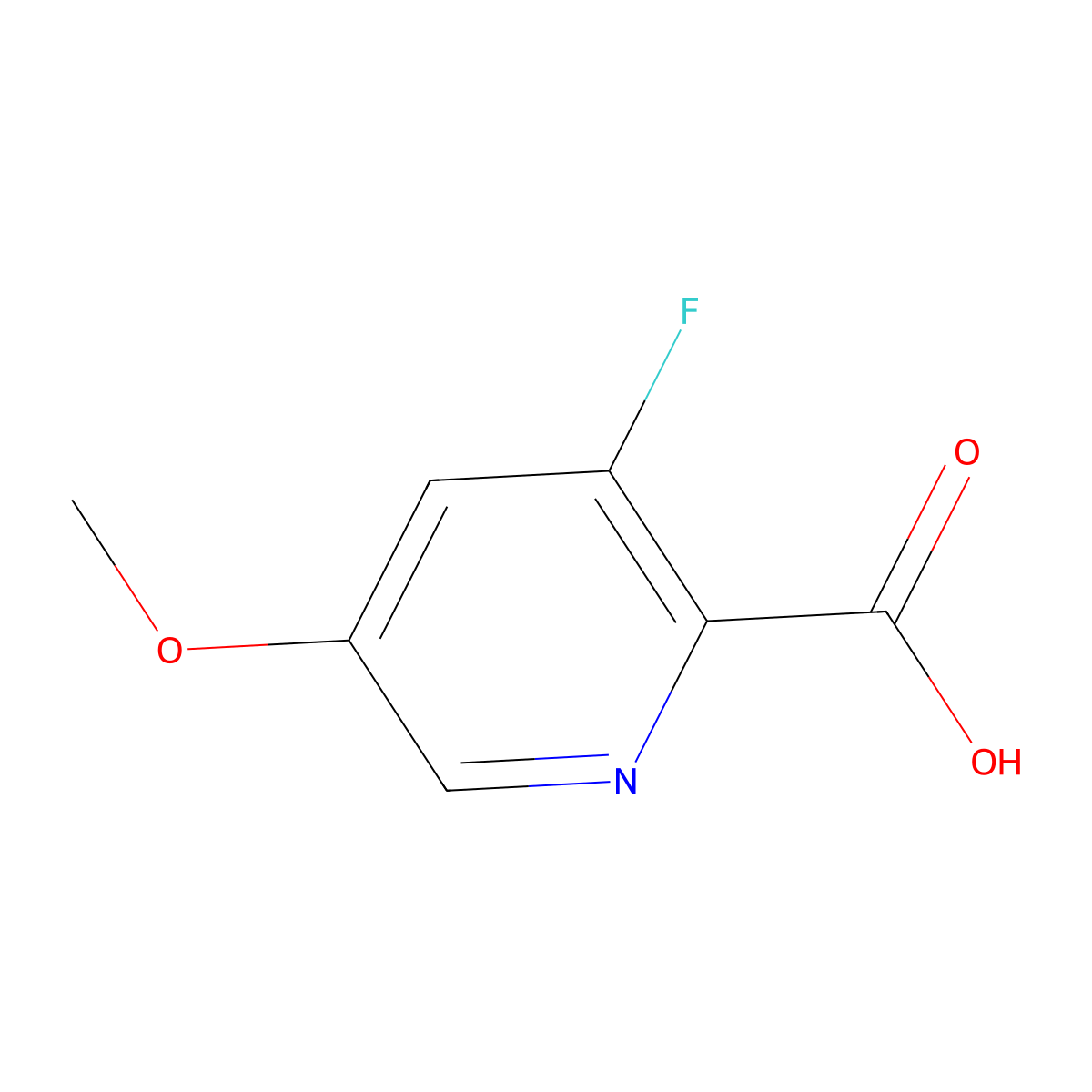 3-Fluoro-5-methoxypyridine-2-carboxylic acid molecular structure, CAS 1227511-52-5