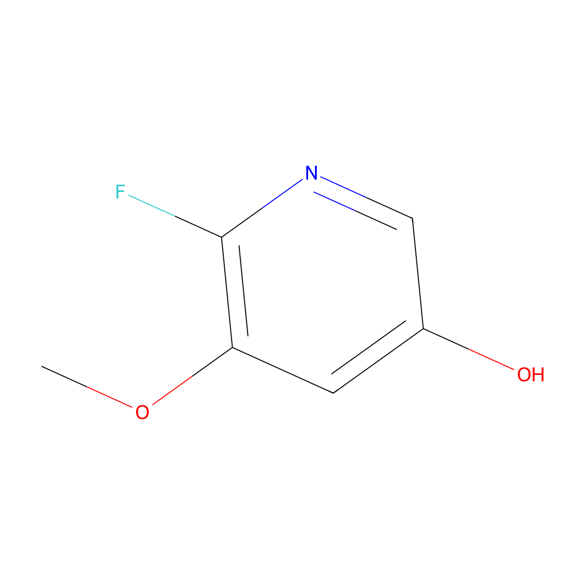 2-Fluoro-5-hydroxy-3-methoxypyridine molecular structure, CAS 1227511-69-4