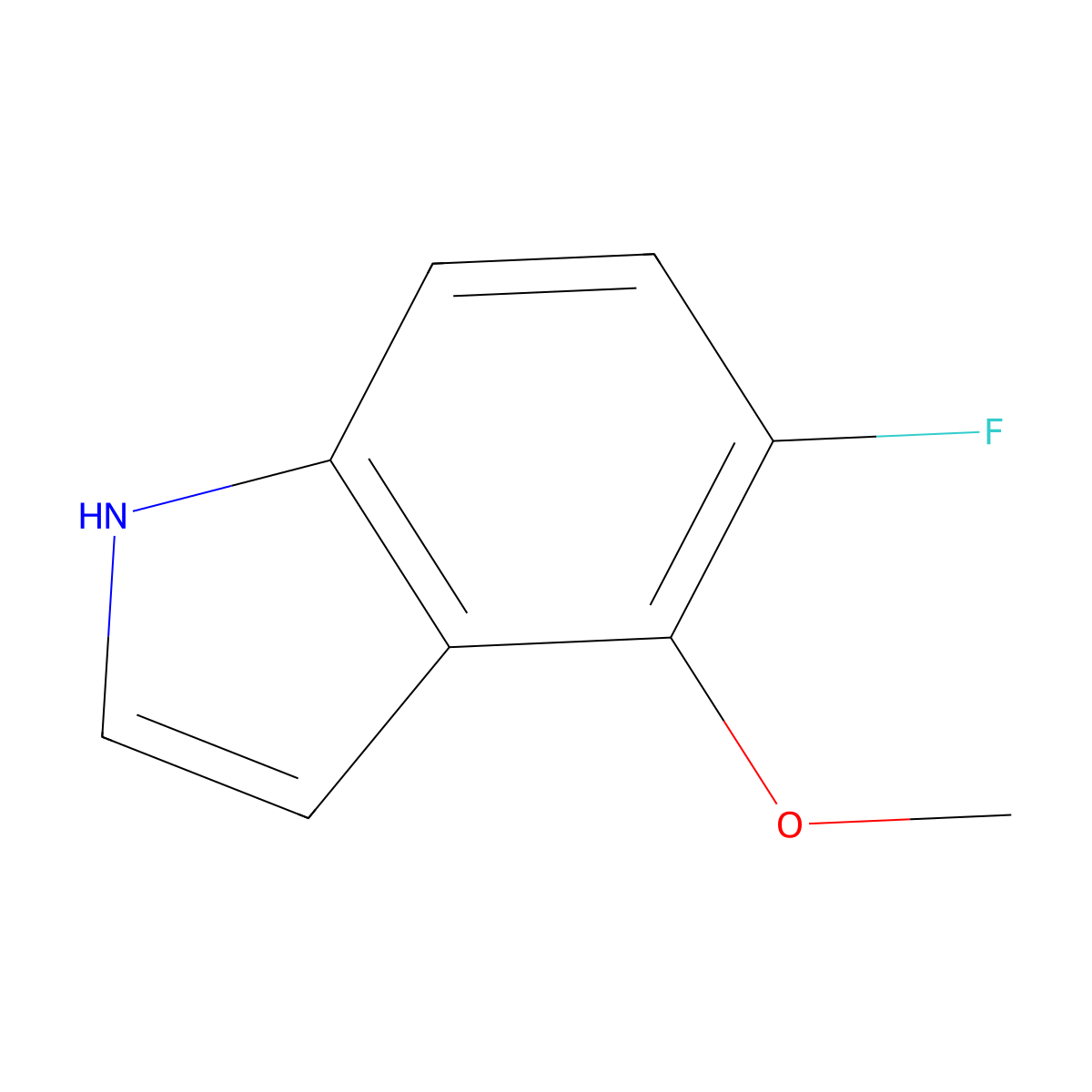 5-Fluoro-4-methoxy-1H-indole molecular structure, CAS 1227512-37-9