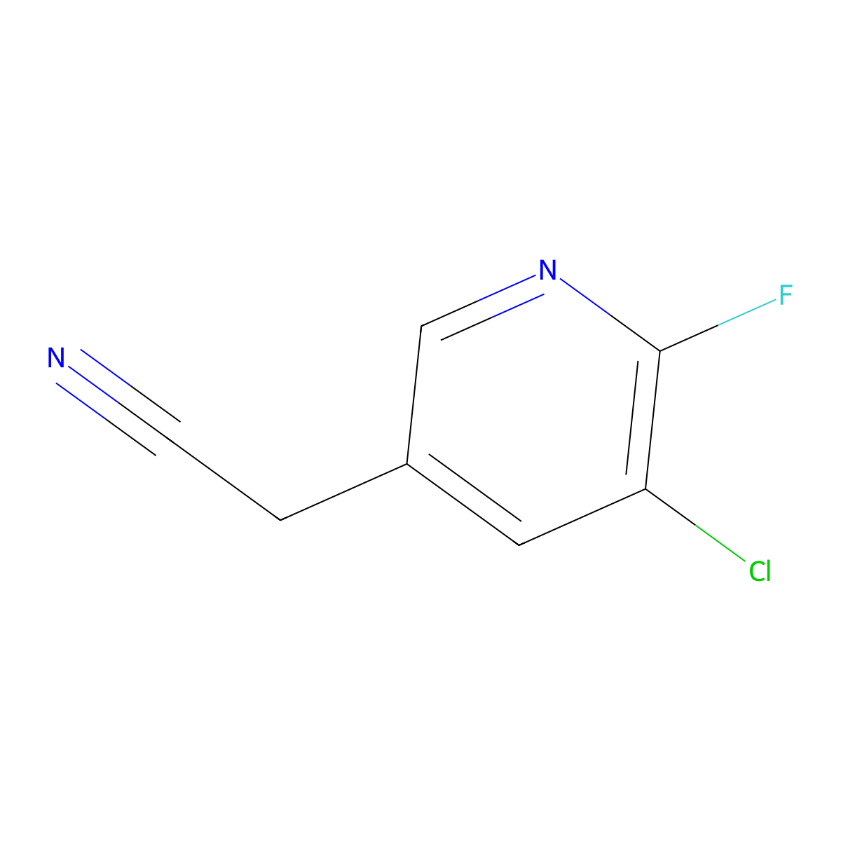 2-(5-Chloro-6-fluoropyridin-3-yl)acetonitrile molecular structure, CAS 1227513-54-3