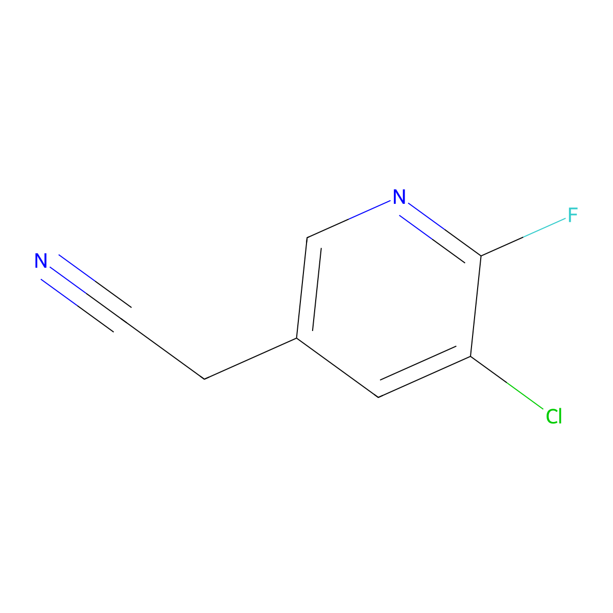 2-(5-Chloro-6-fluoropyridin-3-yl)acetonitrile molecular structure, CAS 1227513-54-3