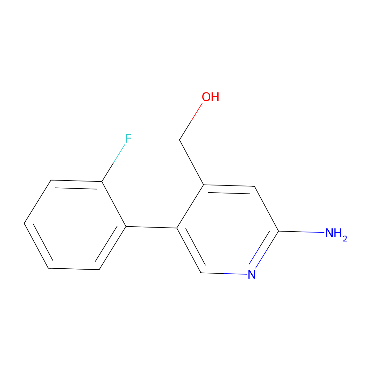 [2-Amino-5-(2-fluorophenyl)pyridin-4-yl]methanol molecular structure, CAS 1227513-58-7