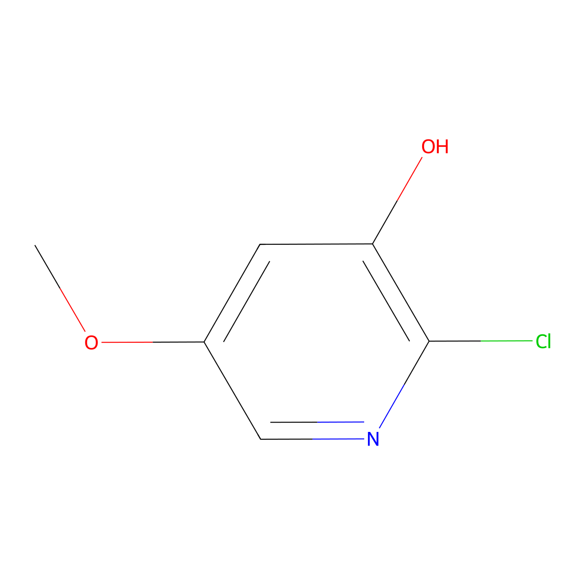 2-Chloro-3-hydroxy-5-methoxypyridine molecular structure, CAS 1227513-64-5