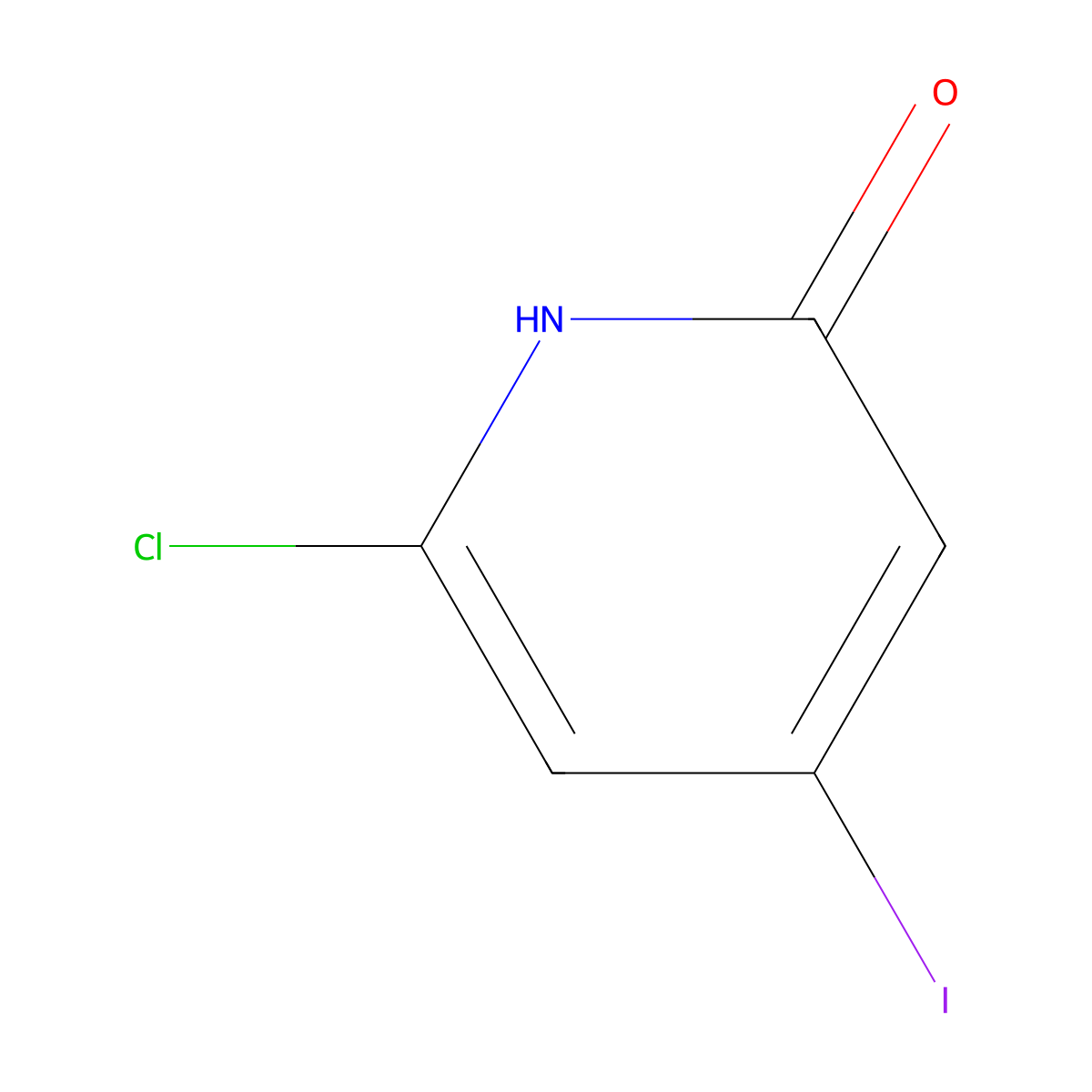 6-Chloro-4-iodopyridin-2-ol molecular structure, CAS 1227514-32-0
