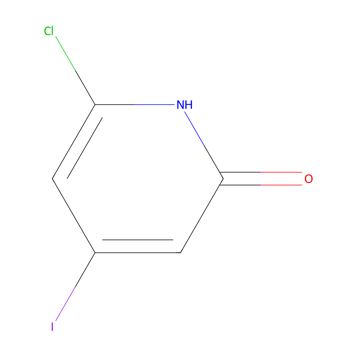 6-Chloro-4-iodopyridin-2-ol molecular structure, CAS 1227514-32-0
