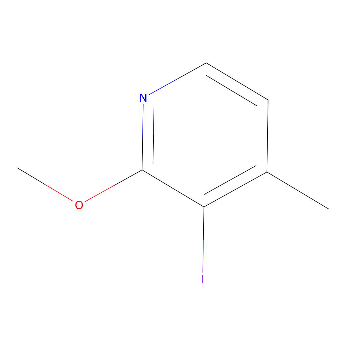 3-Iodo-2-methoxy-4-methylpyridine molecular structure, CAS 1227515-15-2