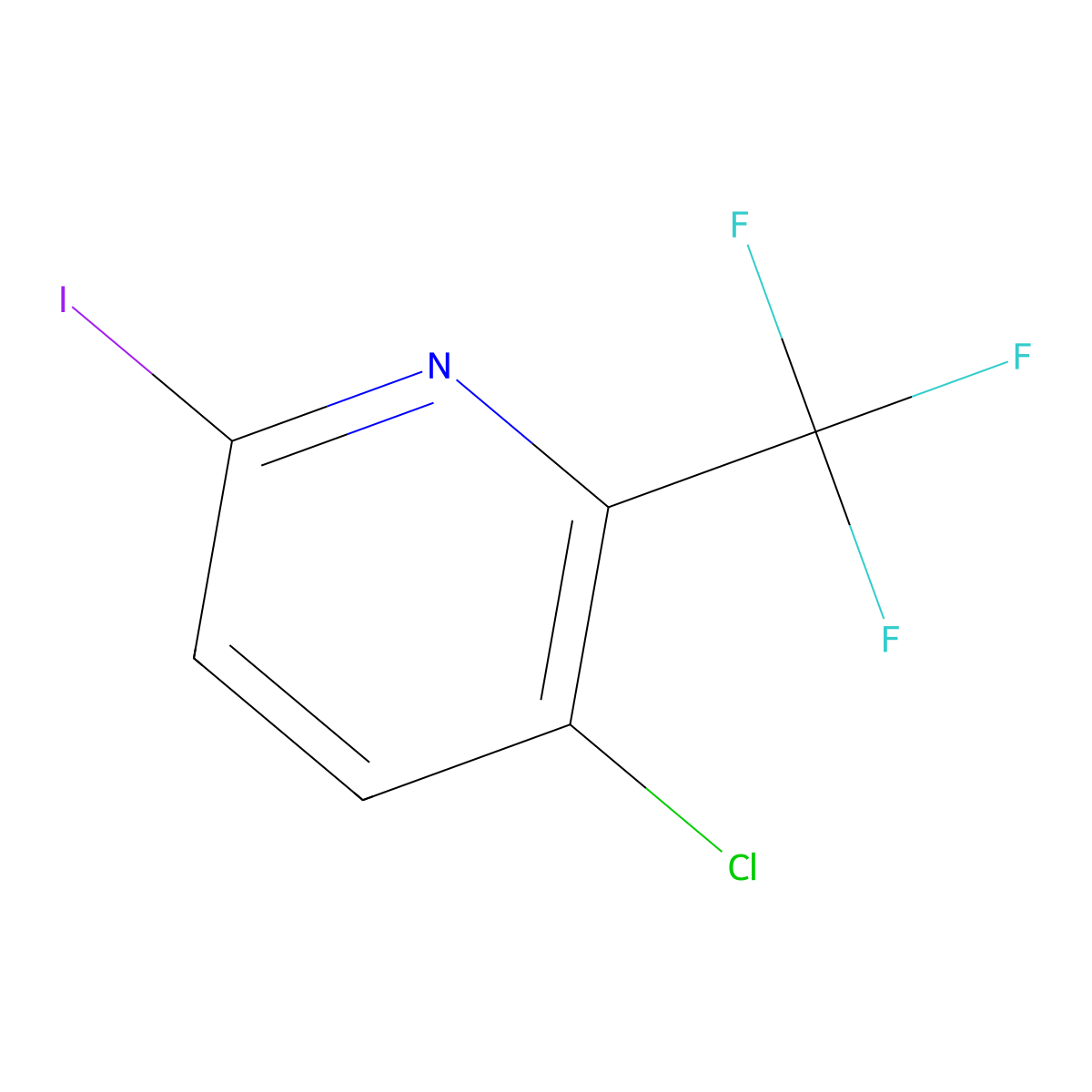 3-Chloro-6-iodo-2-(trifluoromethyl)pyridine molecular structure, CAS 1227515-26-5