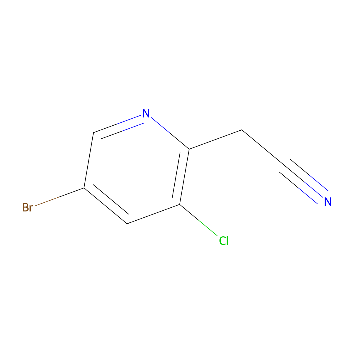 2-(5-Bromo-3-chloropyridin-2-yl)acetonitrile molecular structure, CAS 1227515-31-2