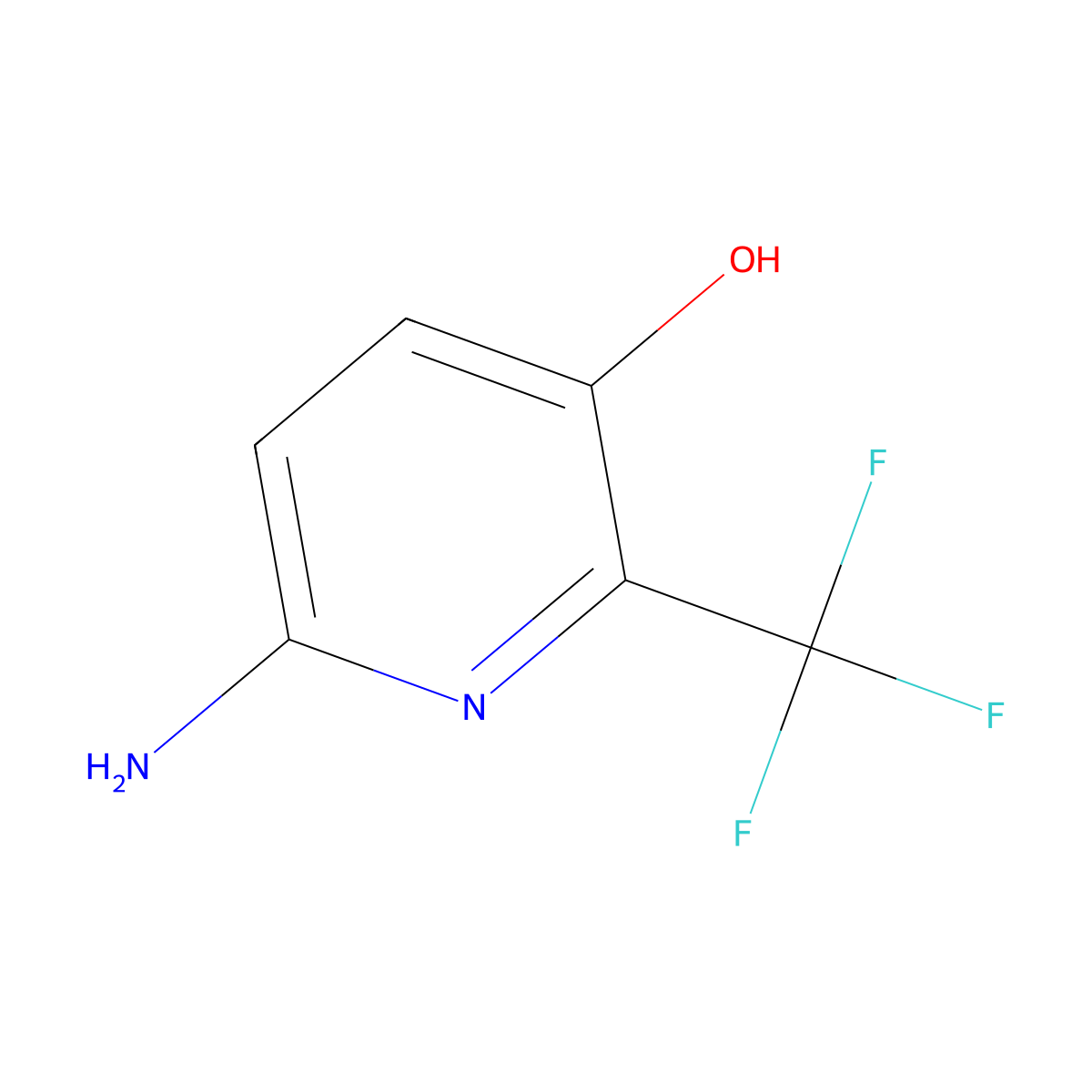 6-Amino-2-(trifluoromethyl)pyridin-3-ol molecular structure, CAS 1227515-32-3
