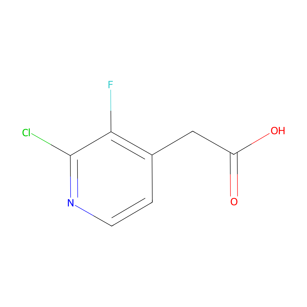 2-(2-Chloro-3-fluoropyridin-4-yl)acetic acid molecular structure, CAS 1227515-33-4