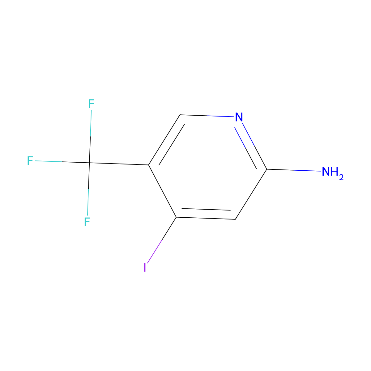 2-Amino-4-iodo-5-(trifluoromethyl)pyridine molecular structure, CAS 1227515-42-5