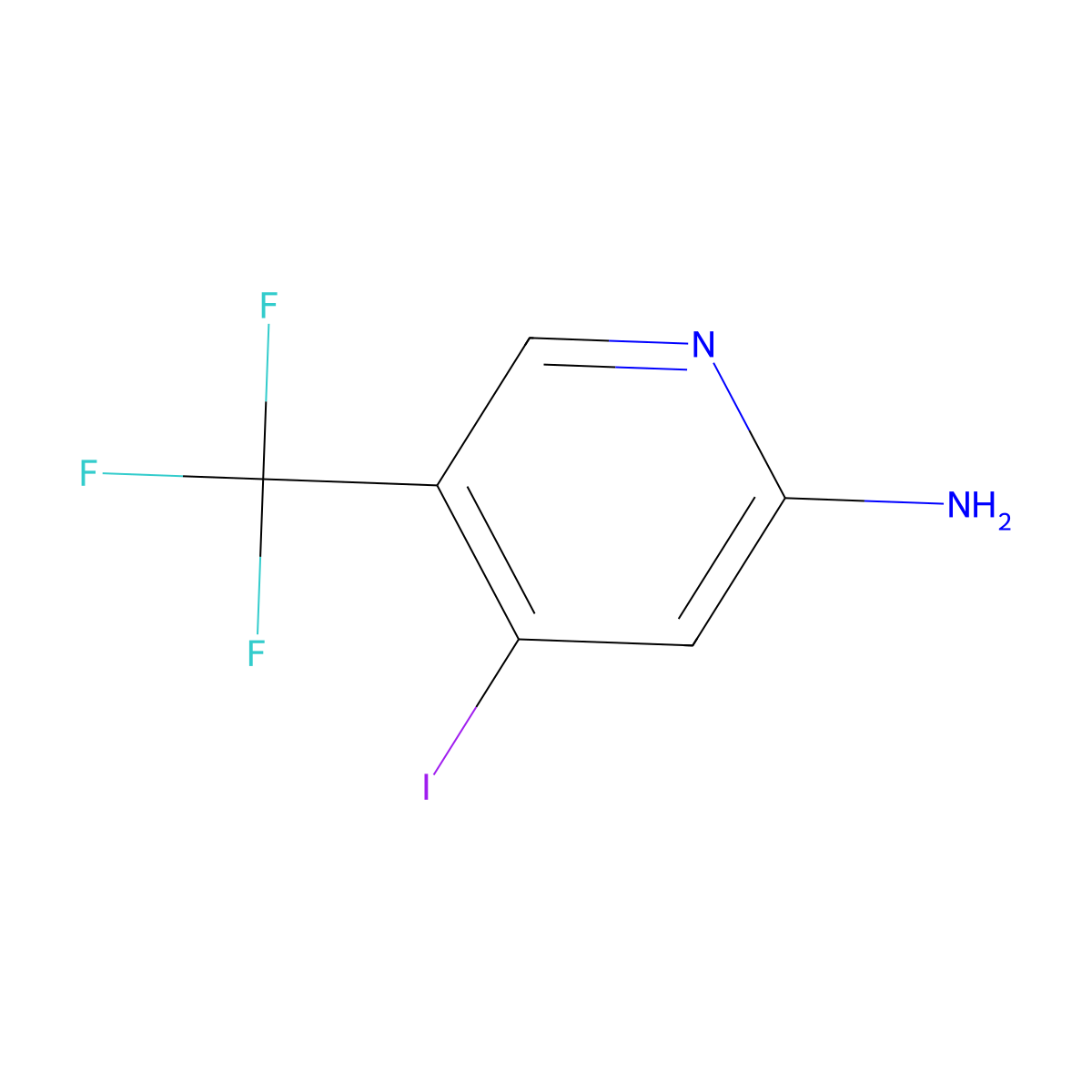 2-Amino-4-iodo-5-(trifluoromethyl)pyridine molecular structure, CAS 1227515-42-5