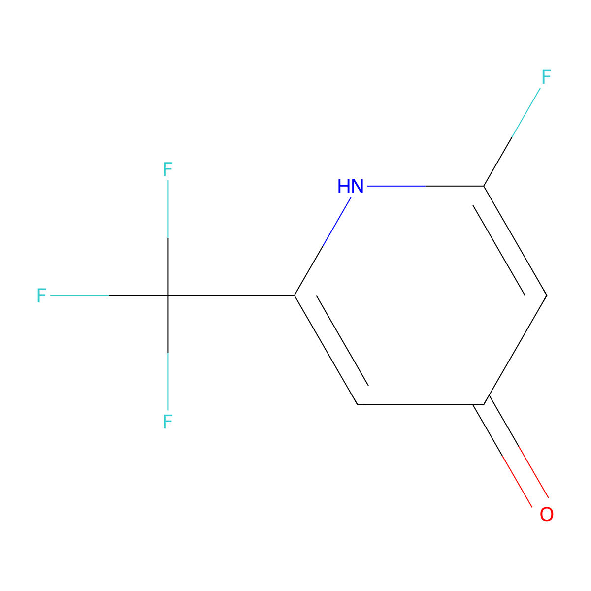 2-Fluoro-4-hydroxy-6-(trifluoromethyl)pyridine molecular structure, CAS 1227515-60-7