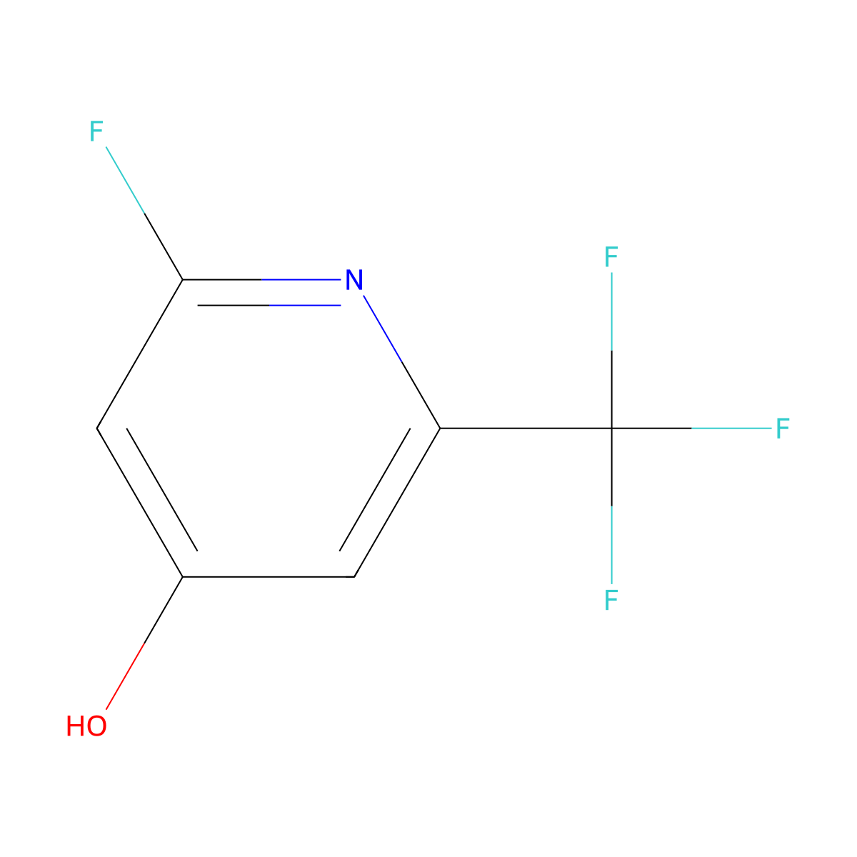 2-Fluoro-4-hydroxy-6-(trifluoromethyl)pyridine molecular structure, CAS 1227515-60-7