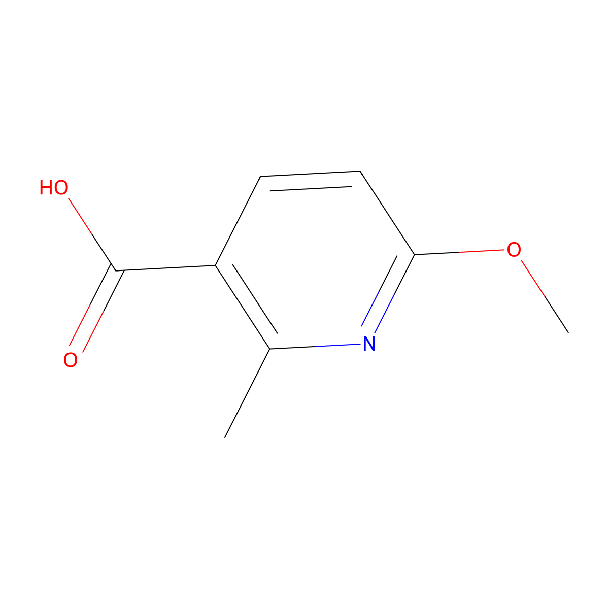 6-Methoxy-2-methylpyridine-3-carboxylic acid molecular structure, CAS 1227515-71-0
