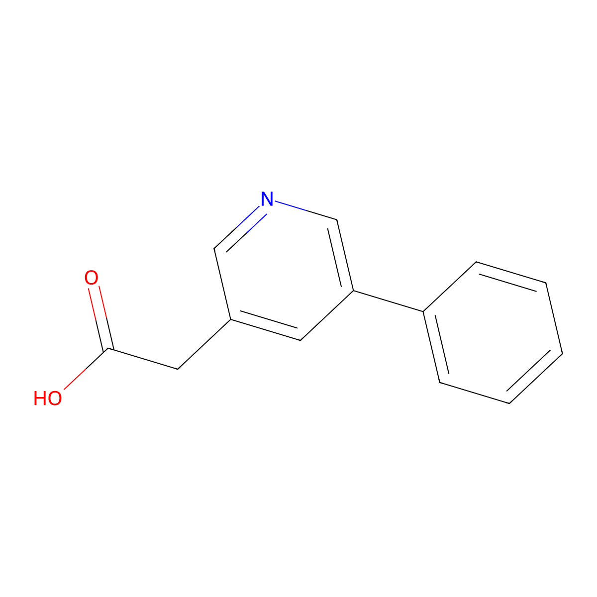 5-Phenyl-3-pyridineacetic acid molecular structure, CAS 1227516-19-9