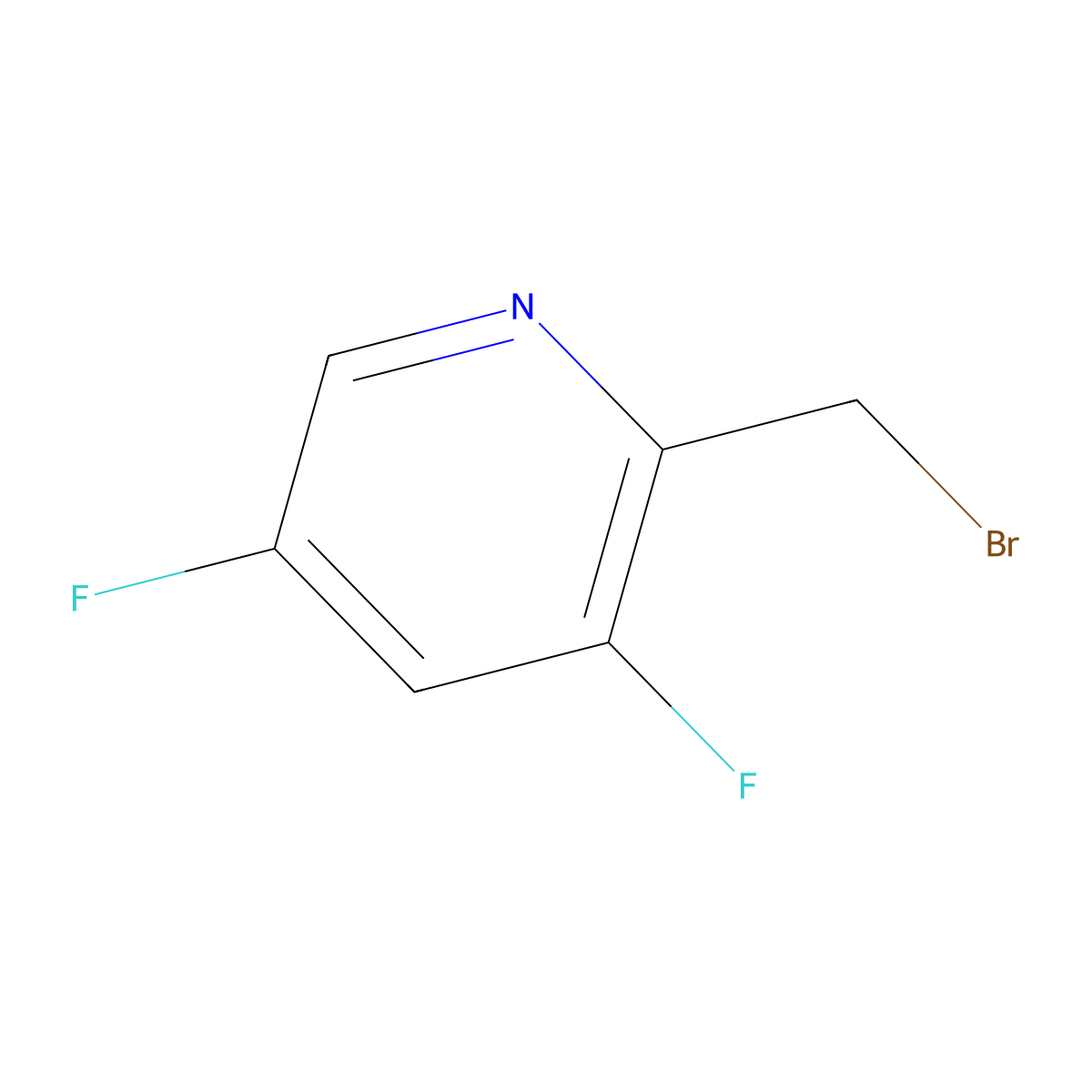 2-(Bromomethyl)-3,5-difluoropyridine molecular structure, CAS 1227516-28-0
