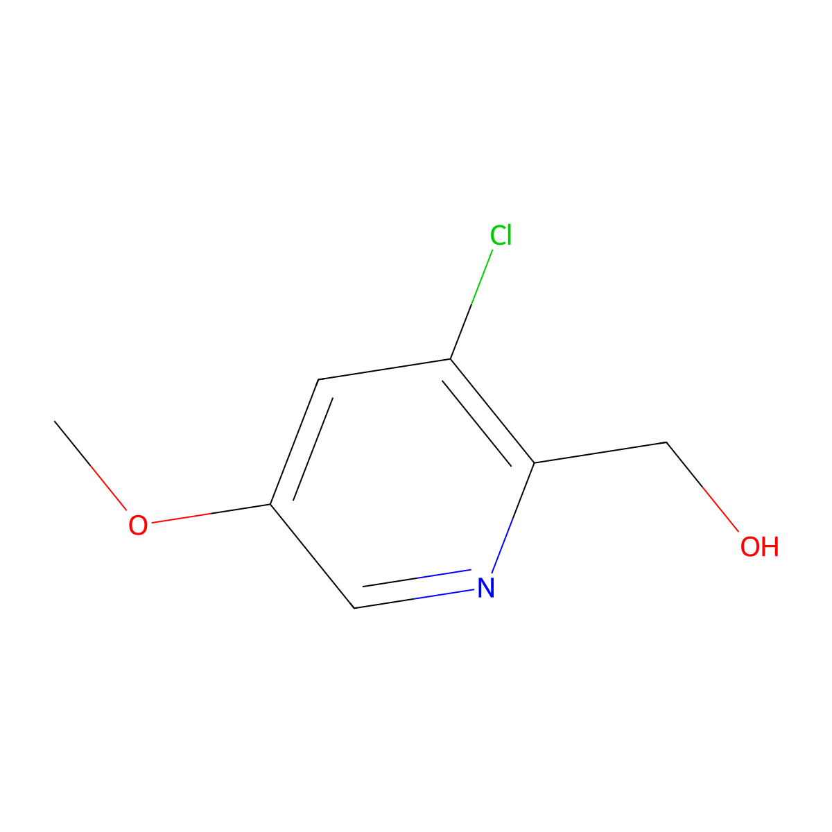 (3-Chloro-5-methoxypyridin-2-yl)methanol molecular structure, CAS 1227516-63-3