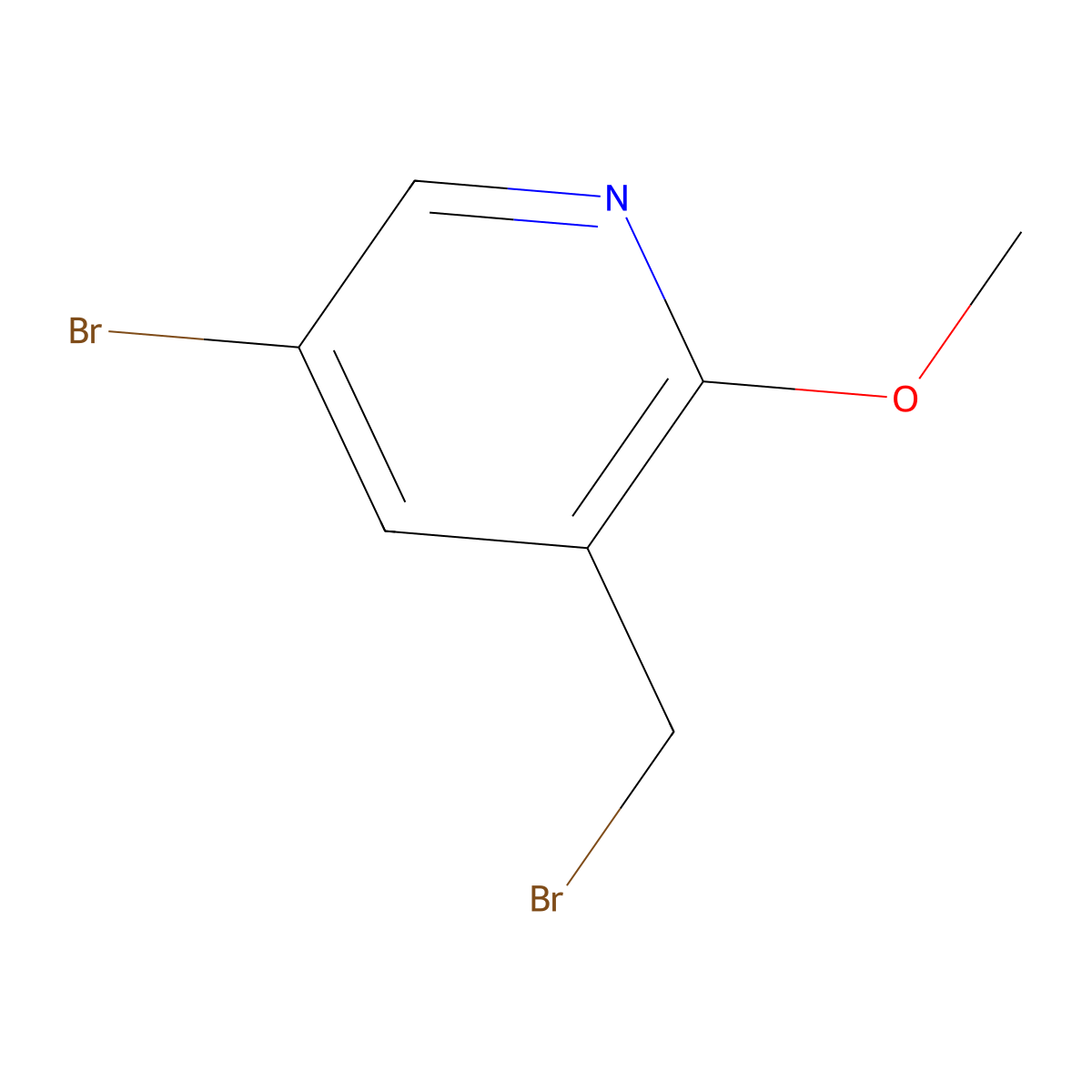 5-Bromo-3-(bromomethyl)-2-methoxypyridine molecular structure, CAS 1227516-75-7